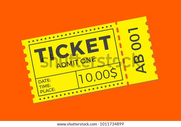 Ticket icon
vector illustration in the flat style. Ticket stub isolated on a
background. Retro cinema or movie
tickets.