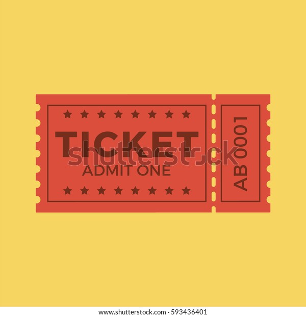 Ticket icon\
vector illustration in the flat style. Ticket stub isolated on a\
background. Retro cinema or movie\
tickets.