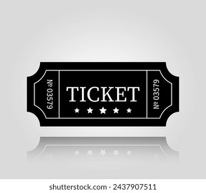 Ticket icon. Vector illustration isolated on white background
