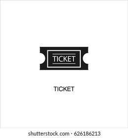 Ticket icon vector illustration on white background.