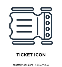 Ticket icon vector isolated on white background, Ticket transparent sign , thin symbols or lined elements in outline style