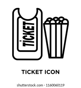 Ticket icon vector isolated on white background, Ticket transparent sign , line and outline elements in linear style