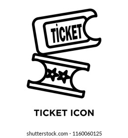 Ticket icon vector isolated on white background, Ticket transparent sign , line and outline elements in linear style