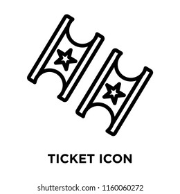 Ticket icon vector isolated on white background, Ticket transparent sign , line and outline elements in linear style