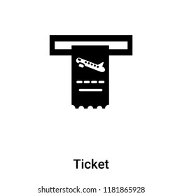 Ticket icon vector isolated on white background, logo concept of Ticket sign on transparent background, filled black symbol
