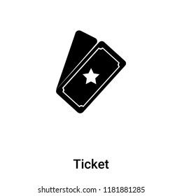 Ticket icon vector isolated on white background, logo concept of Ticket sign on transparent background, filled black symbol