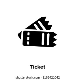 Ticket icon vector isolated on white background, logo concept of Ticket sign on transparent background, filled black symbol