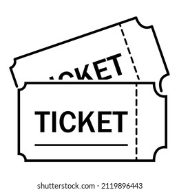 Ticket icon vector. Line art style. Symbol for your website design, logo, app, UI. Vector illustration, EPS10