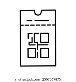 Ticket icon vector. Line lottery ticket symbol. Trendy flat line ui sign design. Thin linear graphic pictograms for websites, mobile applications.