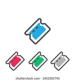 Ticket icon vector. Line raffle ticket symbol. Trendy flat outline ui sign design. Thin linear graphic pictogram for web site, mobile application. Logo illustration. Eps10.