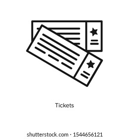 Ticket icon vector. Line raffle ticket symbol. Trendy flat outline ui sign design. Thin linear graphic pictogram for web site, mobile application.