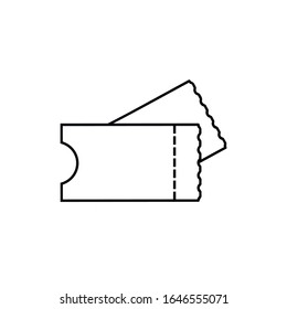 Vector de icono de billete. Símbolo de billete de rifa de línea. Diseño de diseño de diseño de diseño plano moderno. Pictograma gráfico lineal delgado para sitio web, aplicación móvil.Ilustración del logotipo. Eps10.