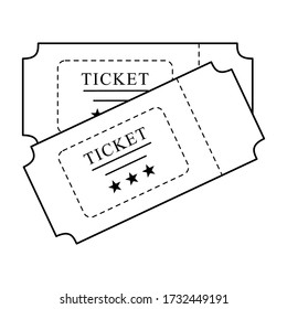 Ticket icon vector. Line raffle ticket symbol. Trendy flat outline ui sign design. Thin linear graphic pictogram for web site, mobile application.