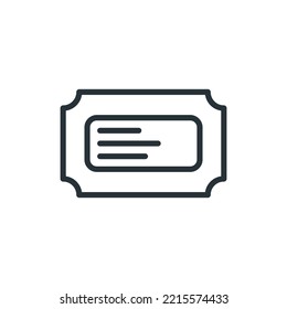 Ticket Icon Vector. Line Raffle Ticket Symbol. Trendy Flat Outline Ui Sign Design. Thin Linear Graphic Pictogram For Web Site, Mobile Application. Logo Illustration. Eps10.