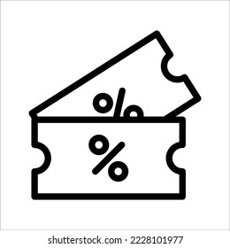 Ticket icon vector. Line raffle ticket symbol. Trendy flat outline ui sign design. Thin linear graphic pictogram for web site, mobile application. Logo illustration. Eps10.