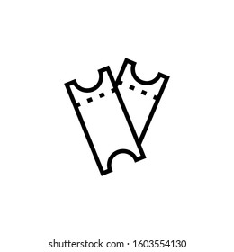 Ticket icon vector in outline style design on white background
