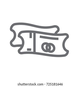 Ticket icon vector. Ticket outline style design