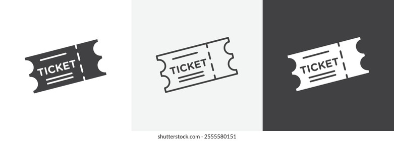 Ticket icon vector set for ui designs