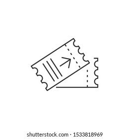 Ticket Icon vector sign isolated for graphic and web design. Ticket symbol template color editable on white background.