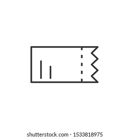 Ticket Icon vector sign isolated for graphic and web design. Ticket symbol template color editable on white background.