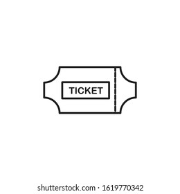 Ticket Icon vector sign isolated for graphic and web design. Ticket symbol template color editable on white background.