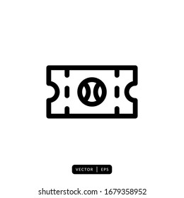 Ticket Icon Vector - Sign or Symbol
