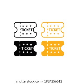 Ticket icon vector symbol illustration