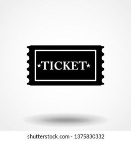 Ticket icon vector in trendy flat style isolated on grey background, for your web site design, app, logo, UI. Vector illustration, EPS10.