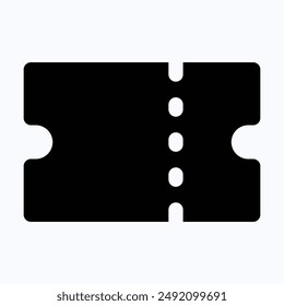 Icono de billete, ícono de Vector de cupón, cupón de descuento, ícono de Vector de silueta aislado.
