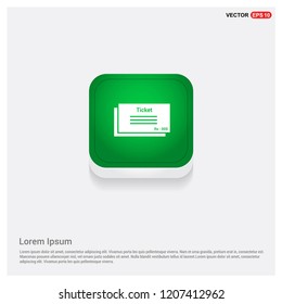 ticket iconGreen Web Button - Free vector icon
