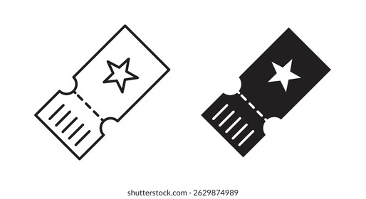 Ticket icons for app UI designs on white background