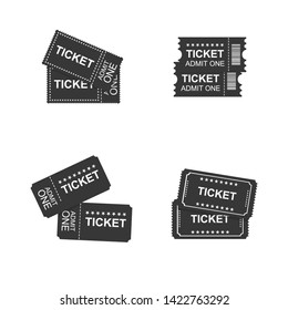 Ticket icons isolated. Vector illustration. vector graphics of tickets for cinema, plane, theater, cinema