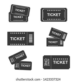 Ticket icons isolated. Vector illustration. vector graphics of tickets for cinema, plane, theater, cinema