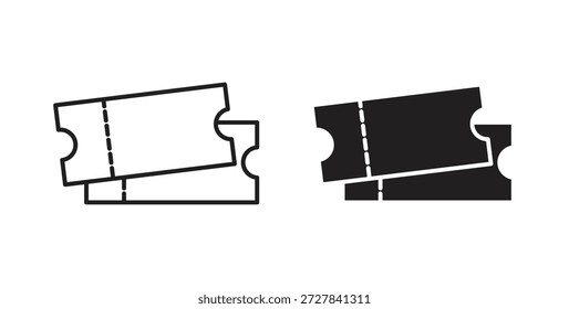 Iconos de tickets. Iconos de contorno Vector colección. ilustraciones planas