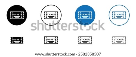 Ticket icons pack vectors for app and web ui designs
