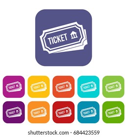 Ticket icons set