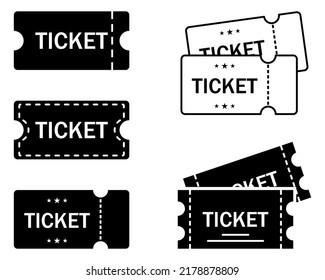Ticket icons set. Design for web and mobile app. Vector illustration
