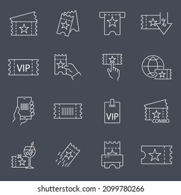 Ticket icons set . Ticket pack symbol vector elements for infographic web