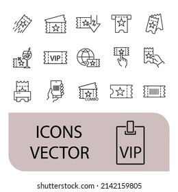 Ticket icons set . Ticket pack symbol vector elements for infographic web