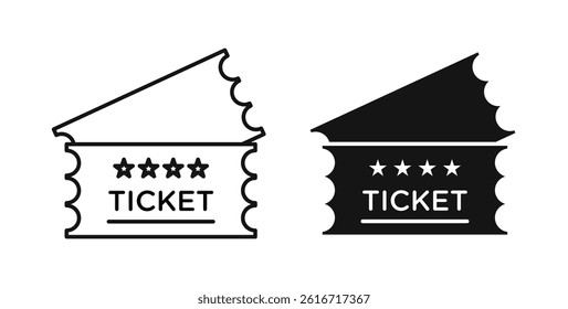 Ticket icons set for website design