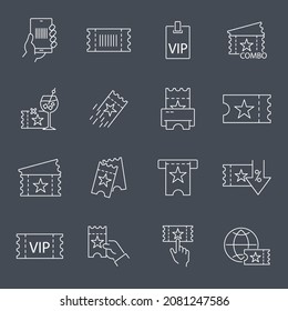 Ticket icons set.Ticket pack symbol vector elements for infographic web