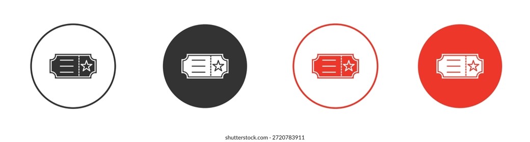 Iconos de boletos simple Ilustración vectorial de silueta plana