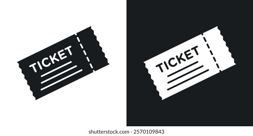 Ticket icons in solid black and white colors