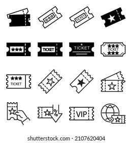 ticket icons  symbol vector elements for infographic web