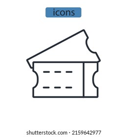 Ticket icons  symbol vector elements for infographic web