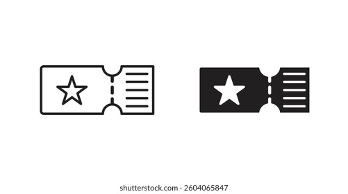 Ticket icons. thin line vector icons