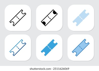 ticket icons with various design styles
