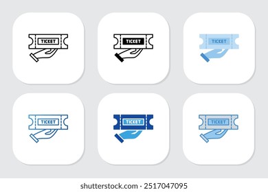 ticket icons with various design styles