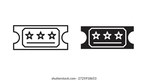Iconos de tickets. Icono lineal de Vector aislado sobre fondo blanco.