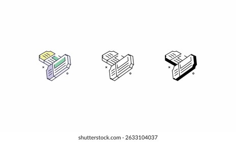 Ticket icons vector set color line glyph line icons stock illustration
